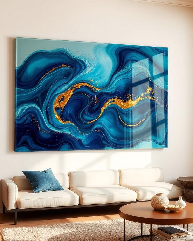Ocean Wave Resin Wall Panel